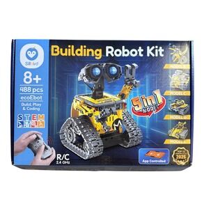 Sillbird Building Robot Kit 5-in-1 STEM App Remote Control 488pcs Yellow Black